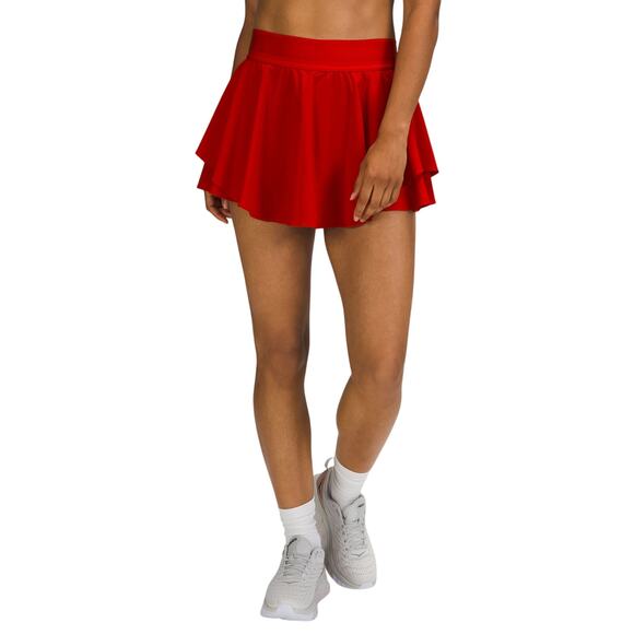 Lululemon Dresses & Skirts - Lululemon 'Court' Red Mesh Rival High-Rise Skirt Size 4